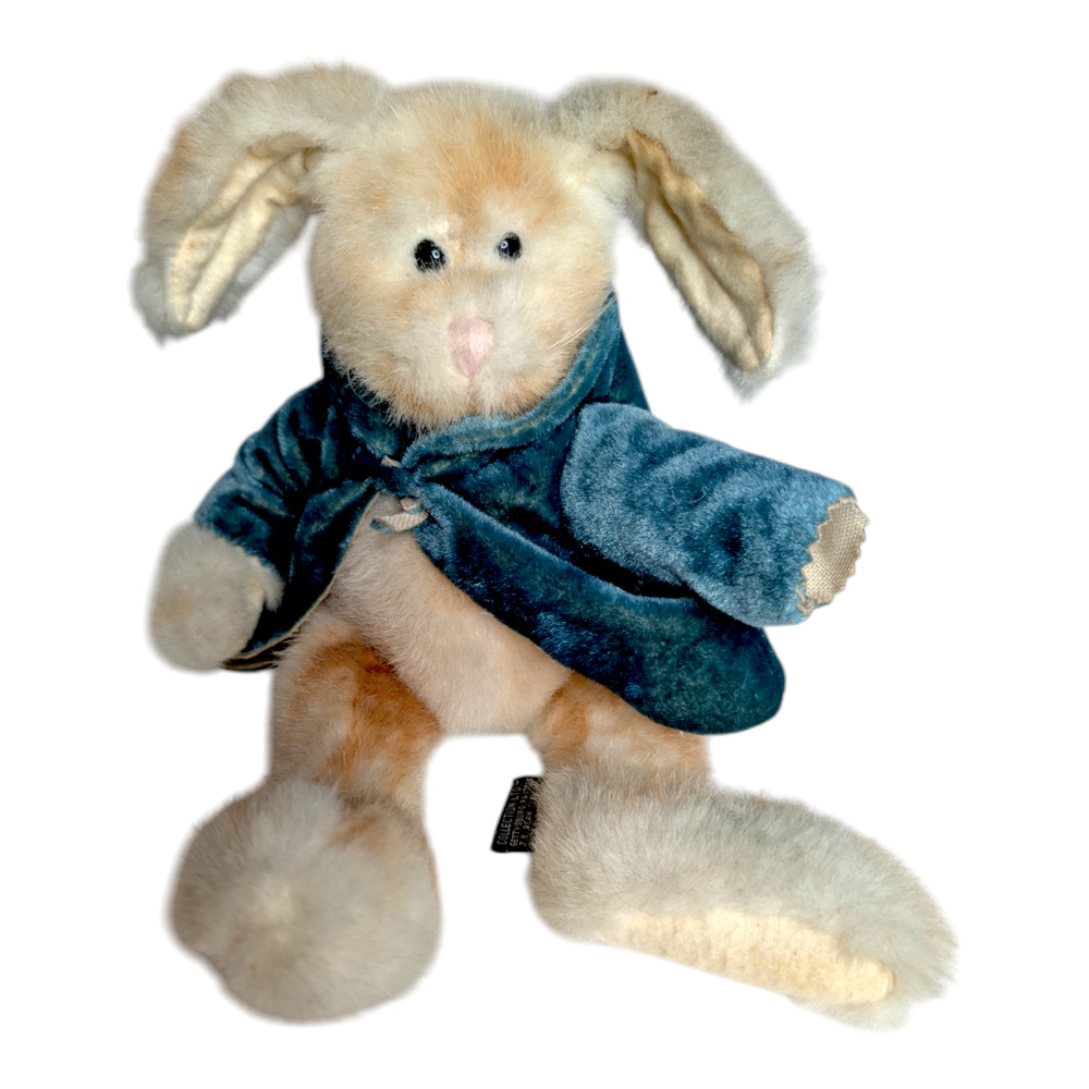 Boyd's Bears 12in Jointed Plush Bunny Rabbit Blue Green‎ Coat 1985-1994 Retired